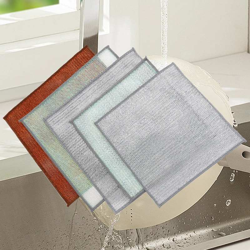 Panno per pulizia colorato bronzo Strofinaccio in filo d'argento su entrambi i lati