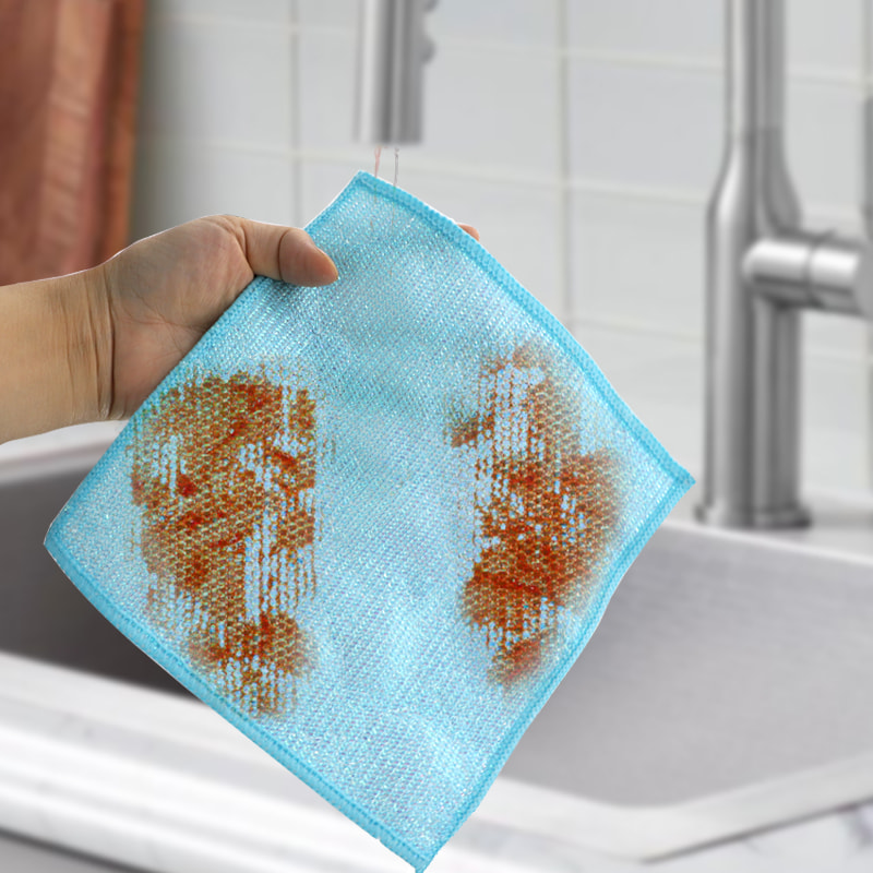 Panno in fibra d'argento asciutto e bagnato in fibra di bambù di seta colorata