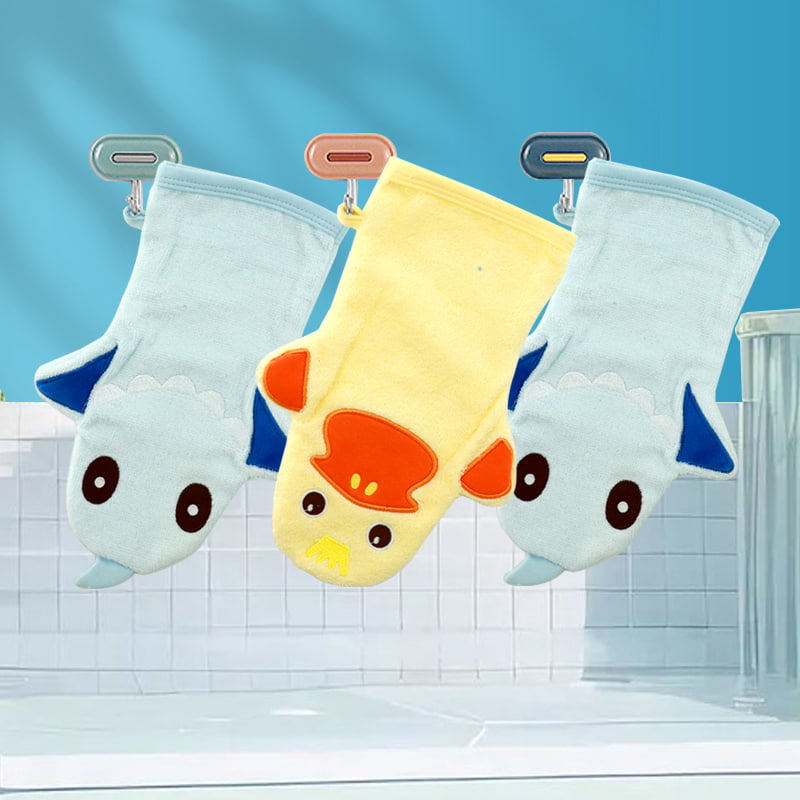 Asciugamano appeso bambola addensata assorbente ad asciugatura rapida senza spargimento piccolo asciugamano quadrato asciugamano per bambini cartone animato morbido